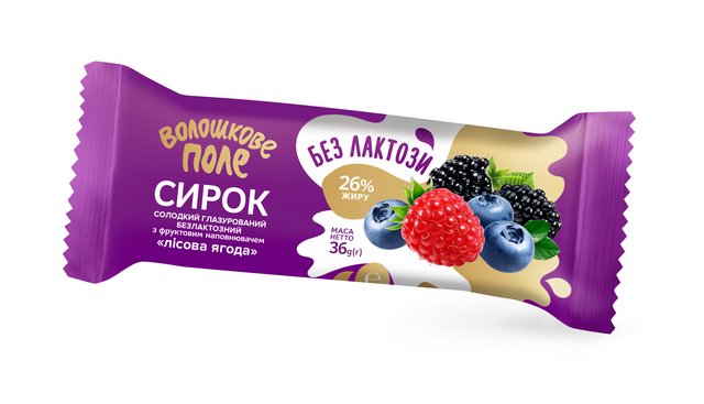 Сирок глазурований ВОЛОШКОВЕ ПОЛЕ лісова ягода, 26%, 36г